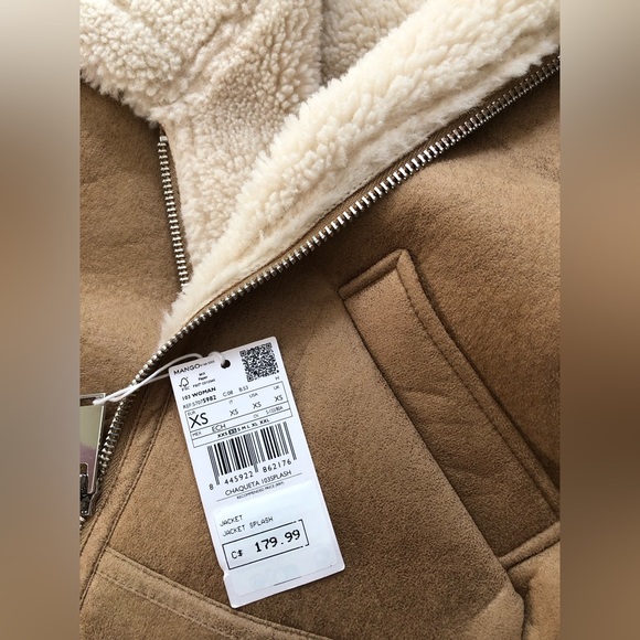 BNWT🤍✨Mango 🥭Sherpa bomber jacket - Picture 3 of 3